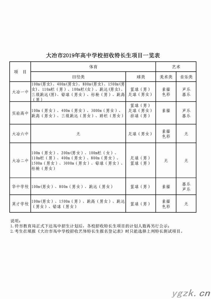 调整大小 2019年大冶市高中学校招收特长生项目一览表.jpg